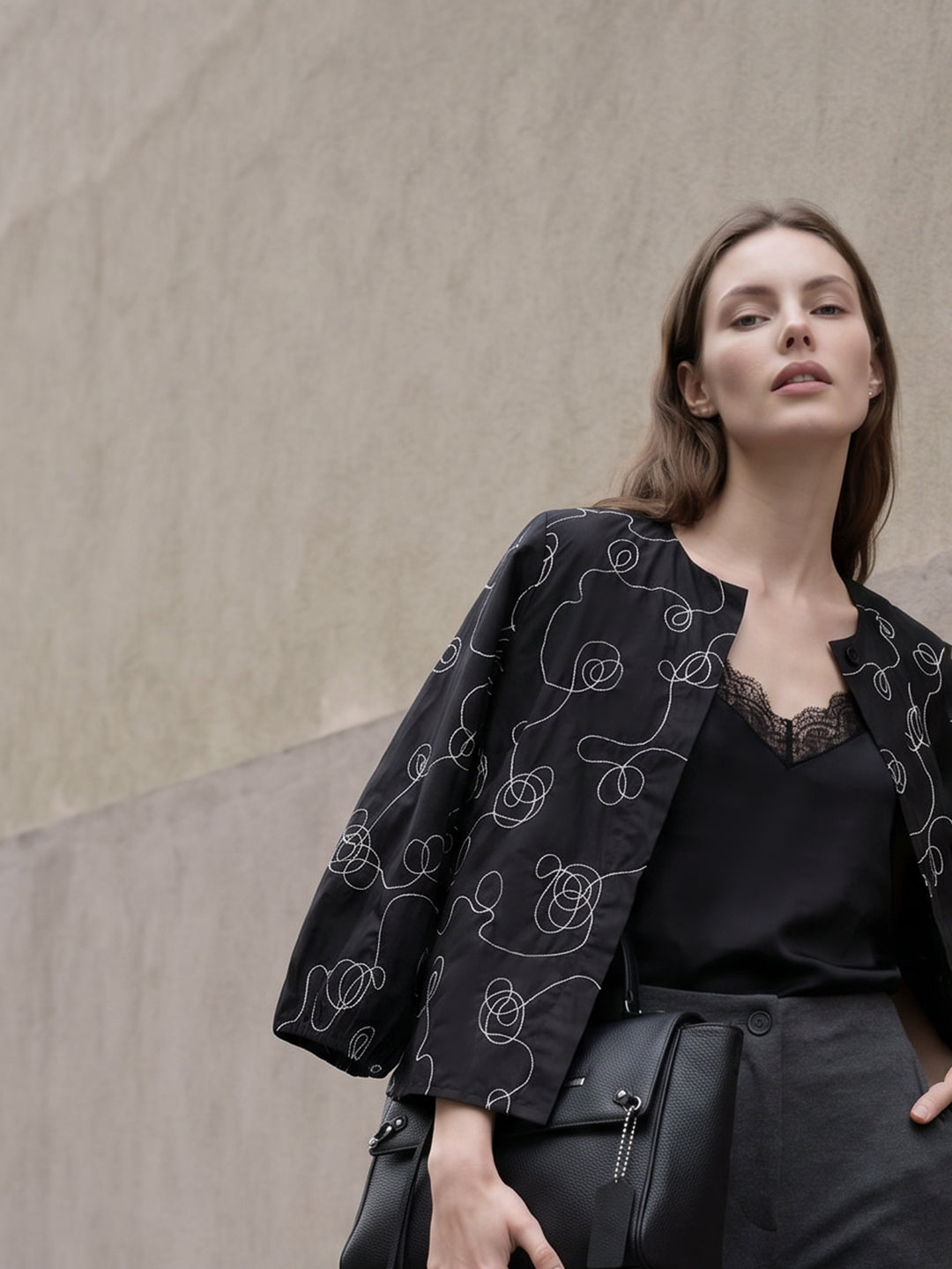 Black Printed Top