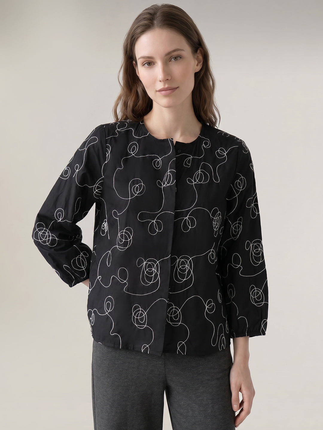 Black Printed Top