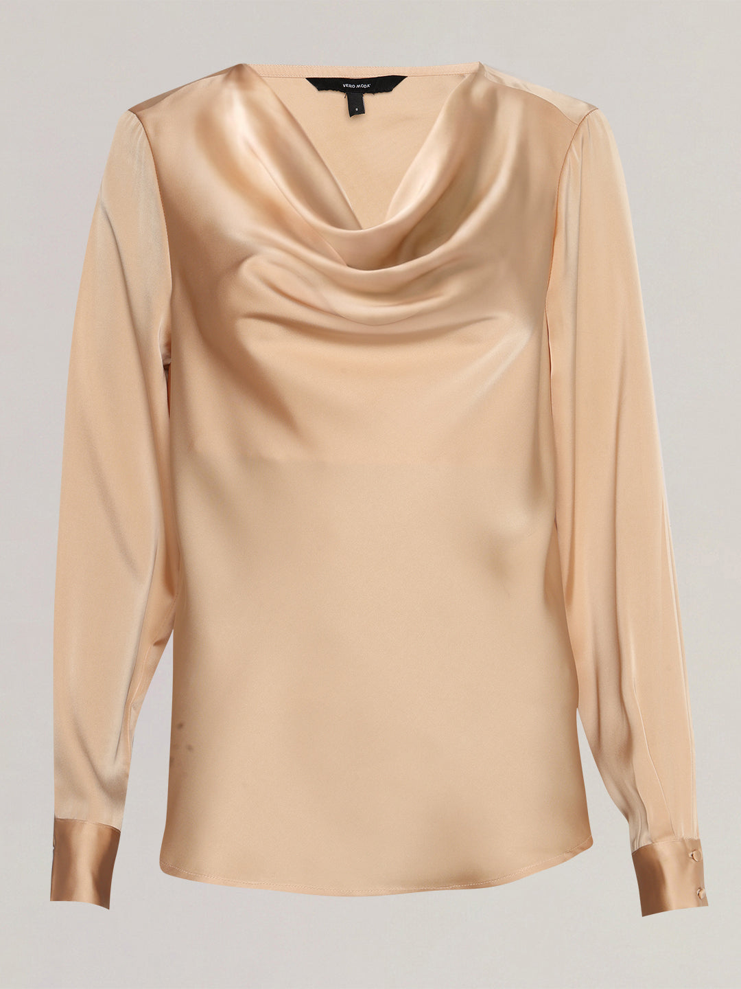 Beige Cowl Neck Top