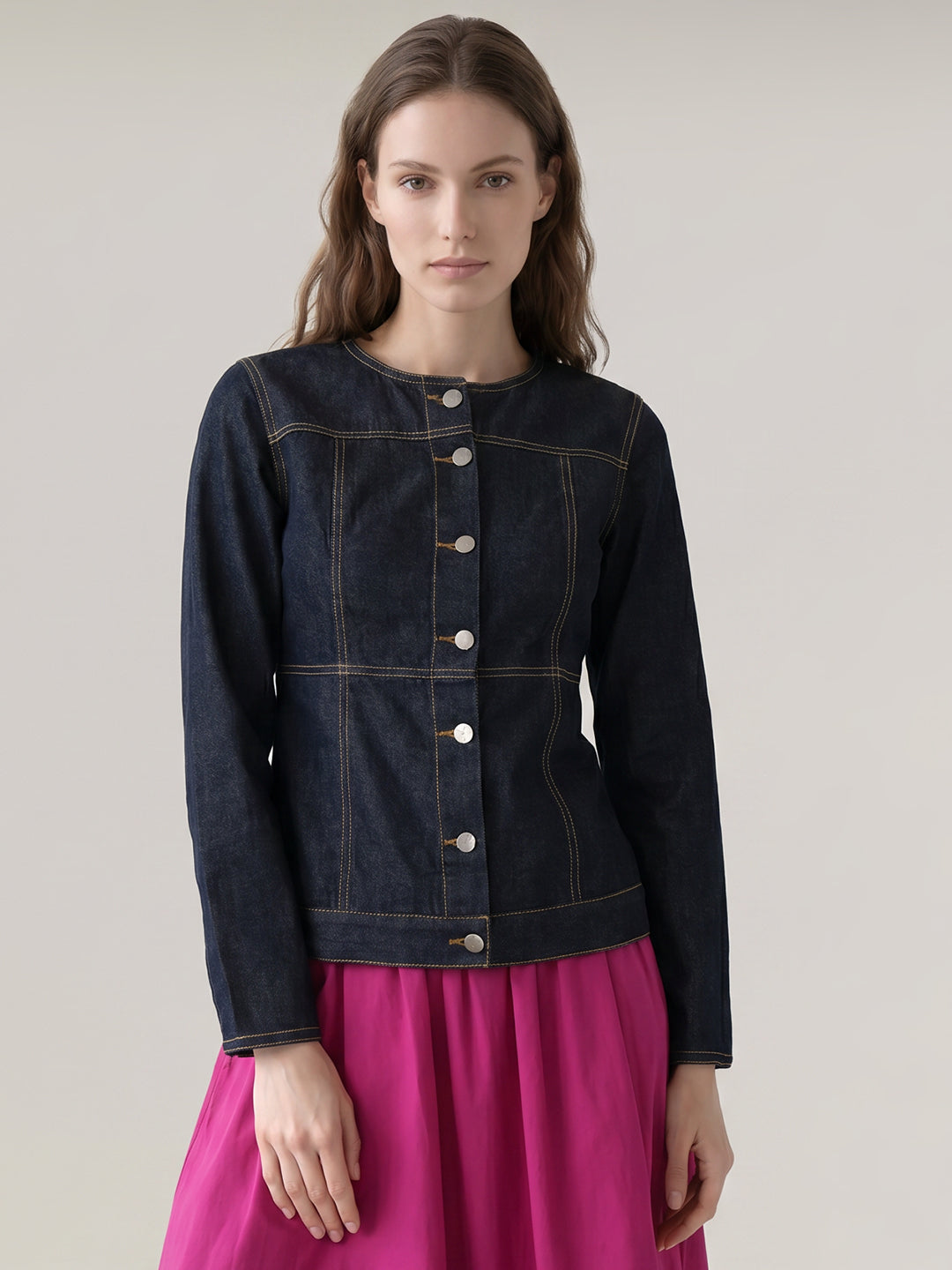 Contrast Stitch Denim Jacket