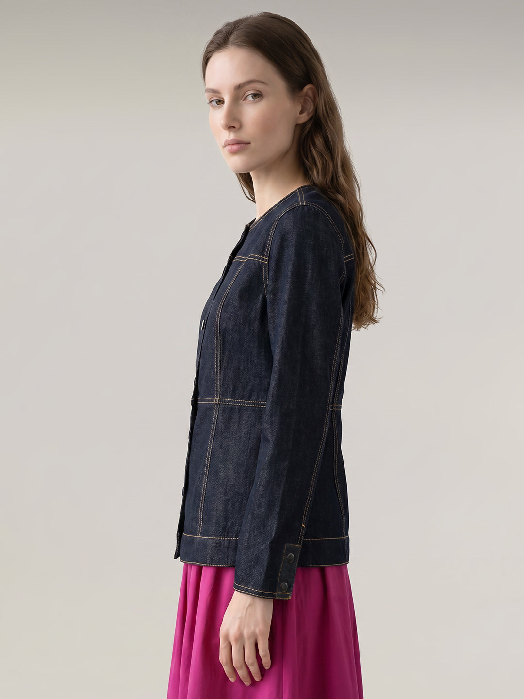Contrast Stitch Denim Jacket