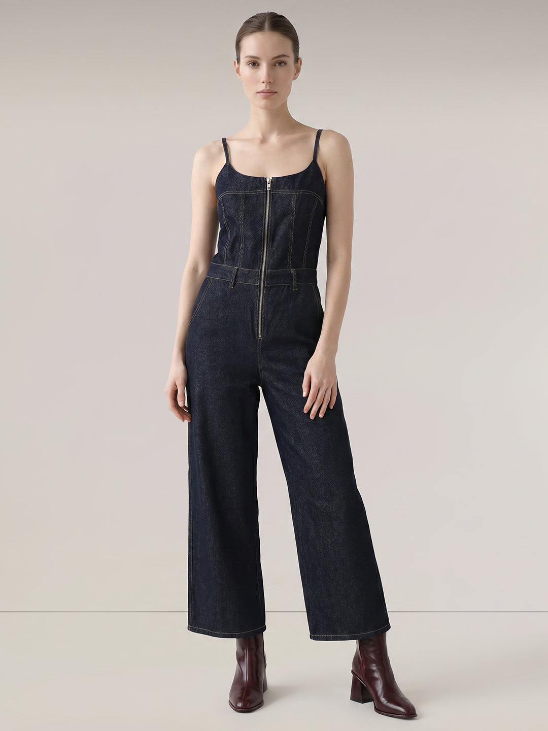 Dark Blue Denim Jumpsuit