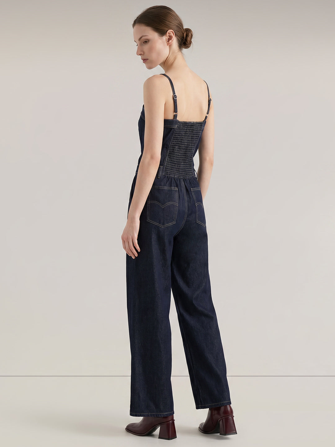 Dark Blue Denim Jumpsuit