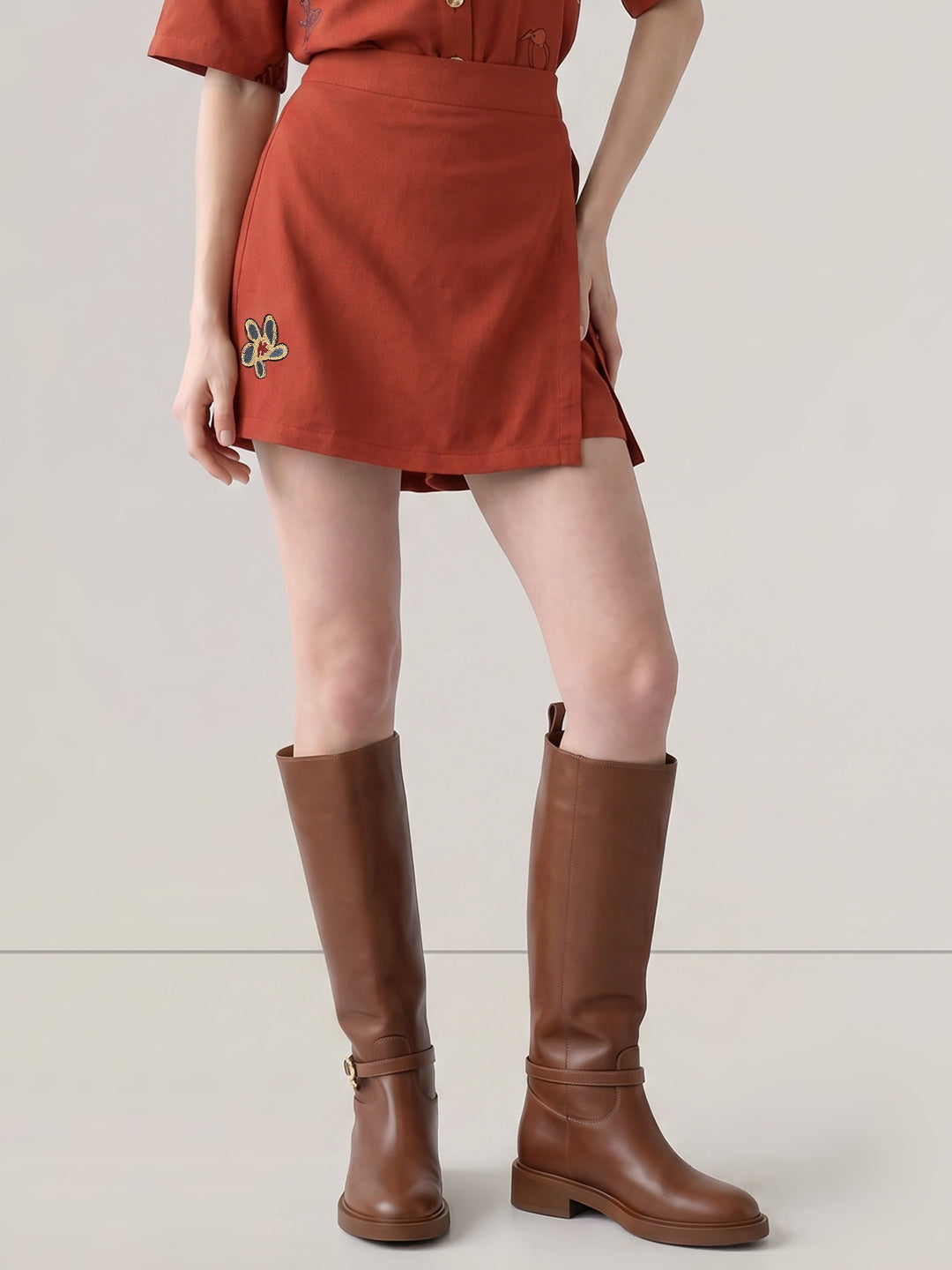 Rust High Rise Skorts
