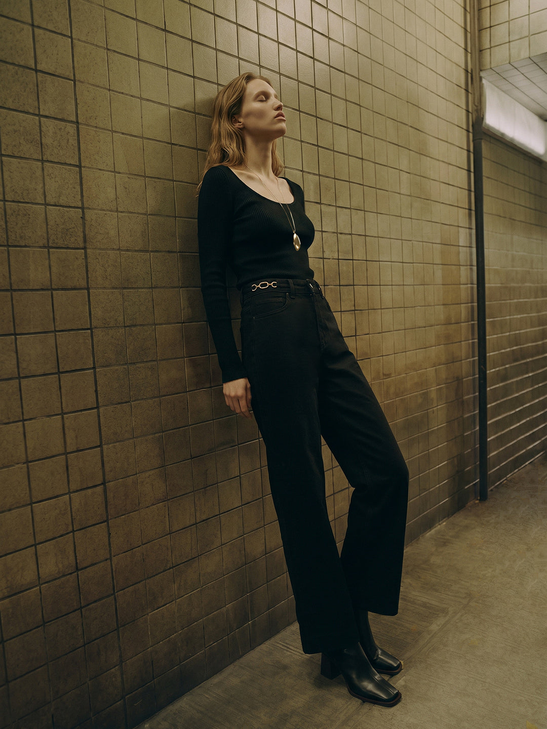 Black High Rise Wide Leg Jeans