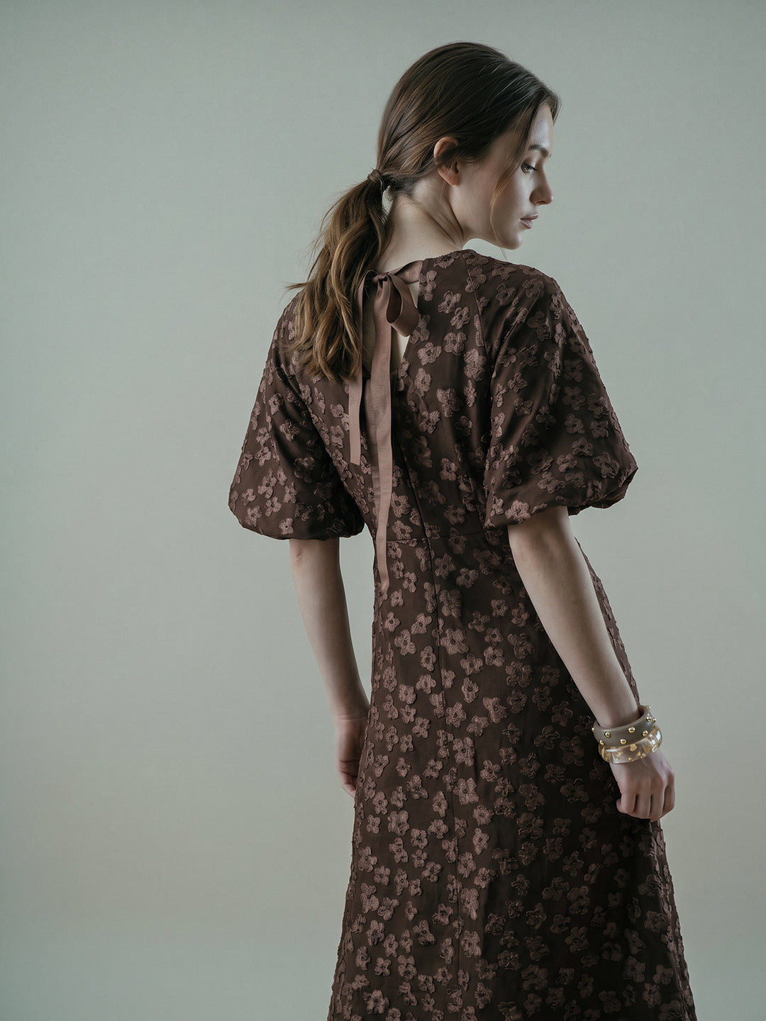 Floral Jacquard Midi Dress