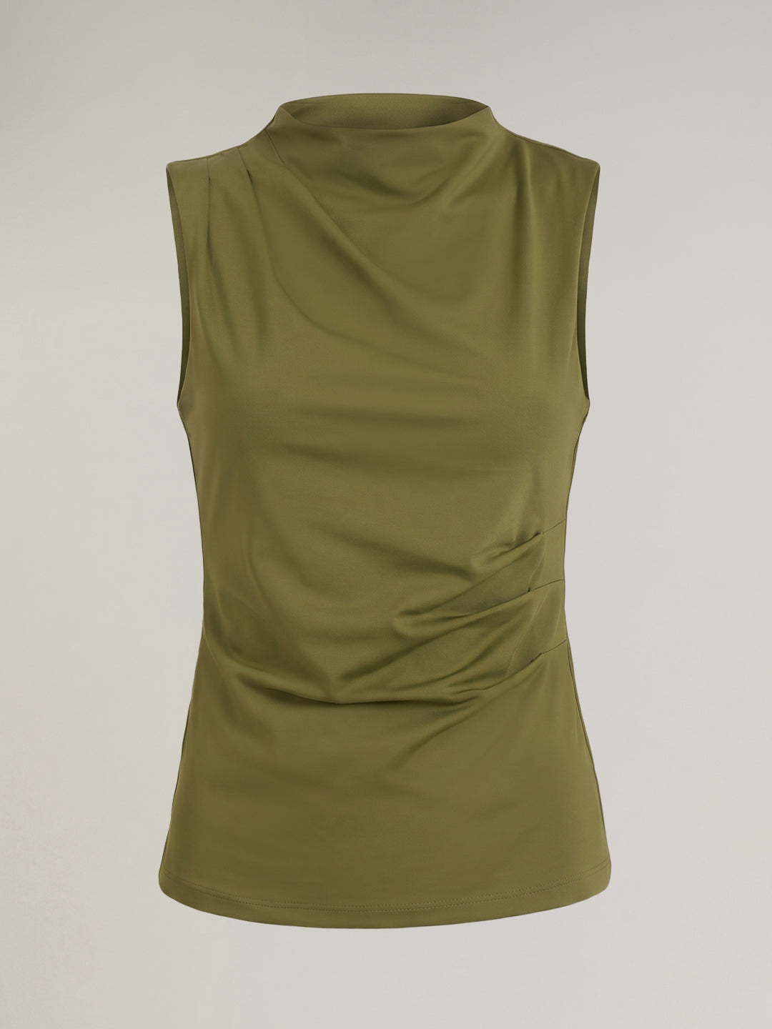 Green Sleeveless Draped Top