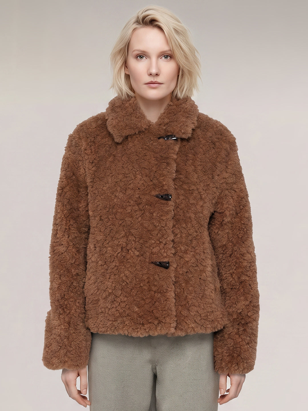 Brown Short Teddy Jacket