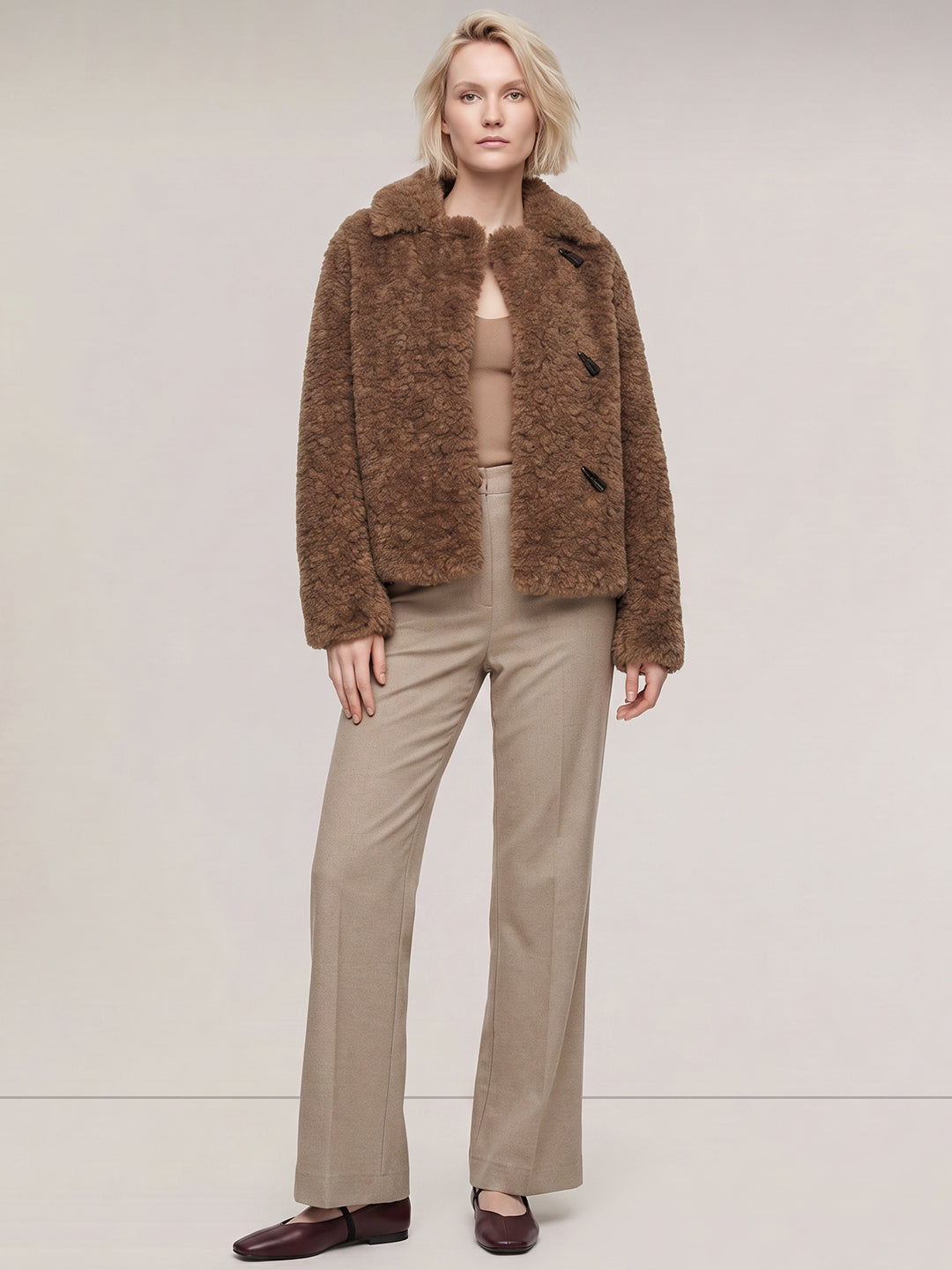 Brown Short Teddy Jacket