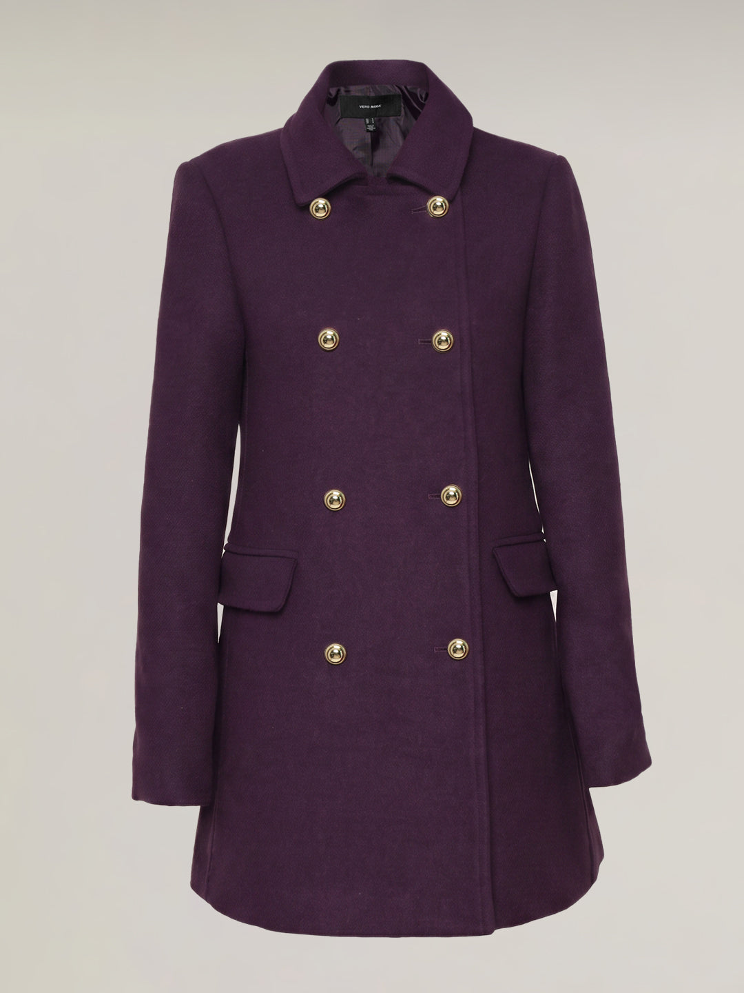 Dark Purple Wool Blend Coat