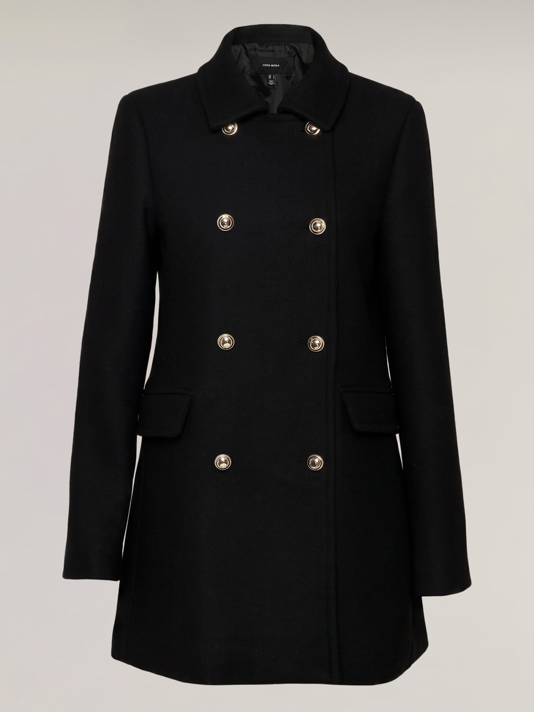 Black Wool Blend Coat