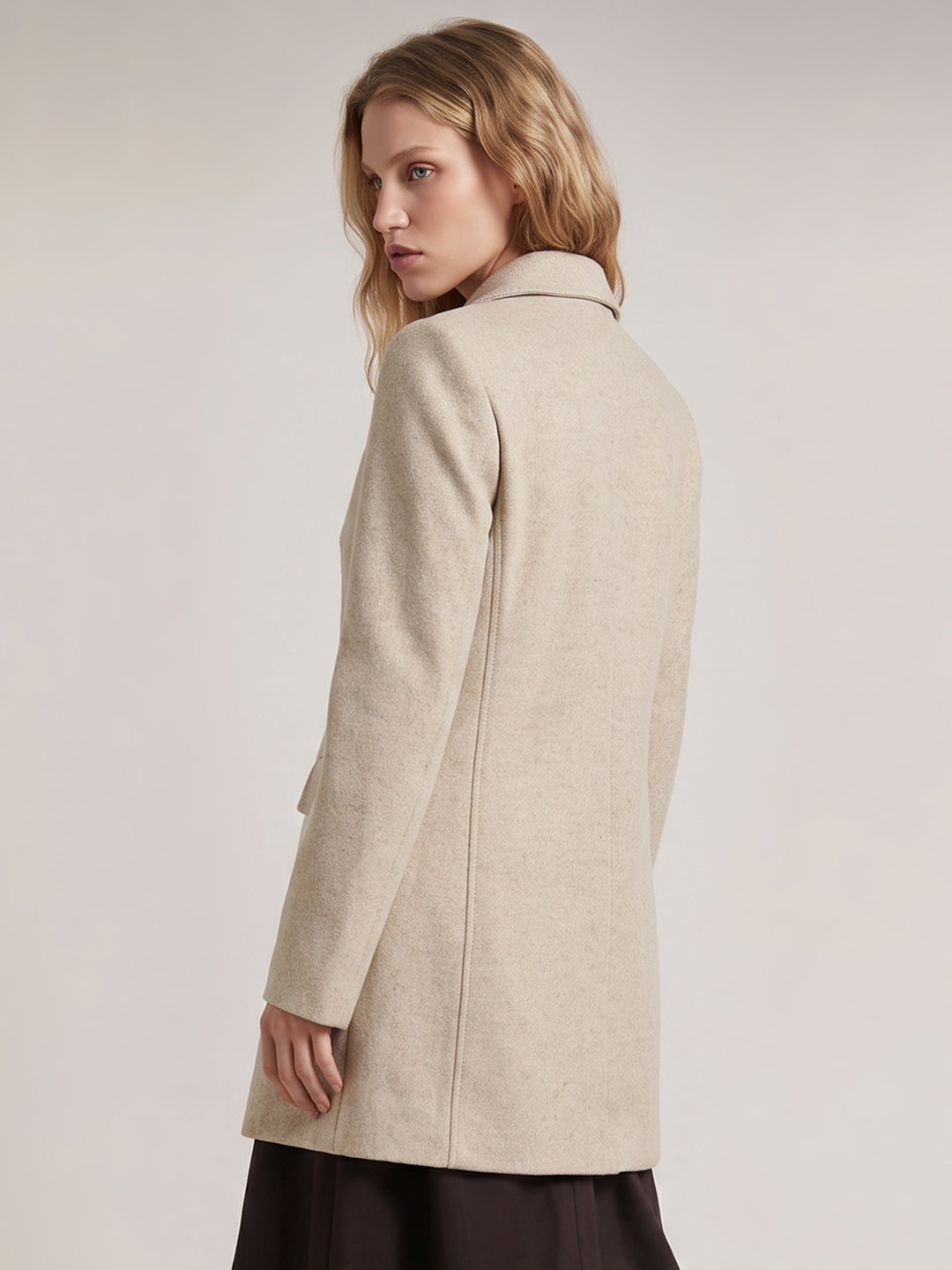Beige Wool Blend Coat