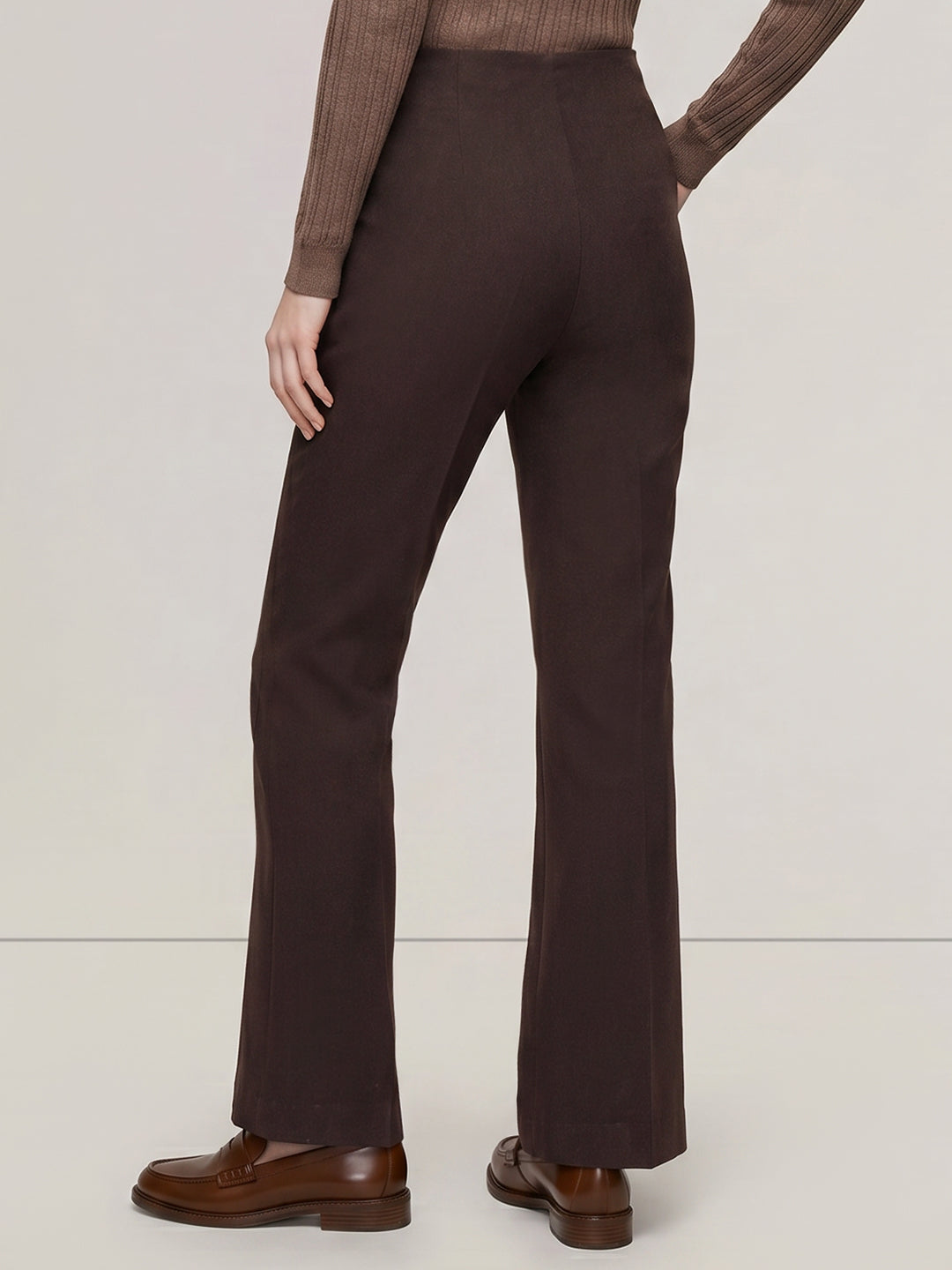 Dark Brown Mid Rise Pants