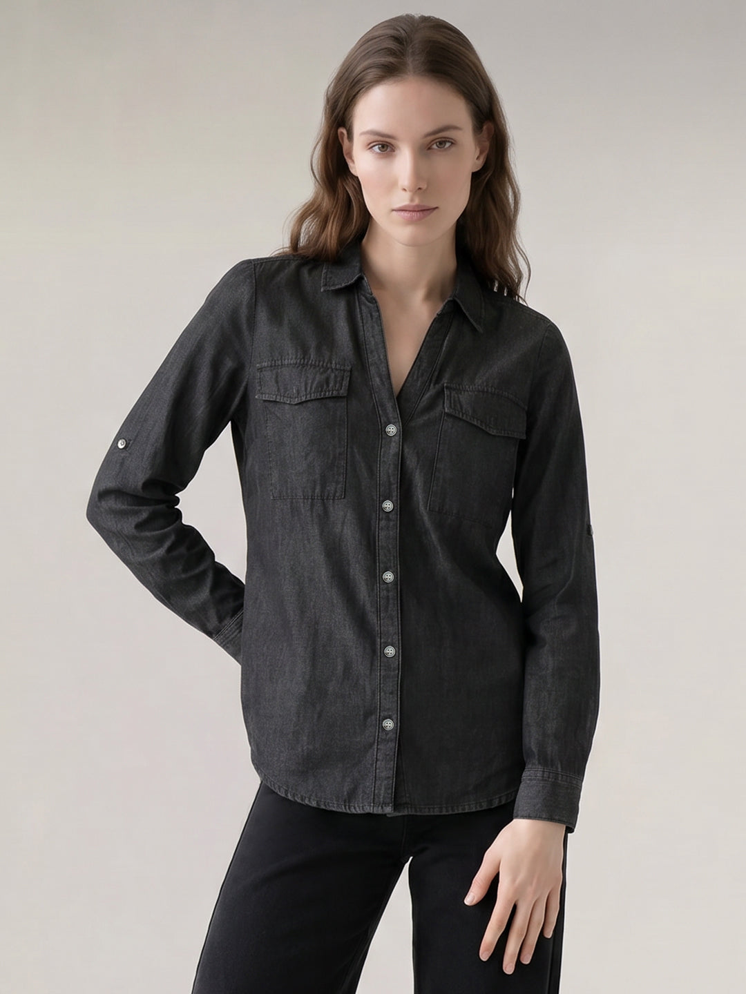 Black Denim Shirt