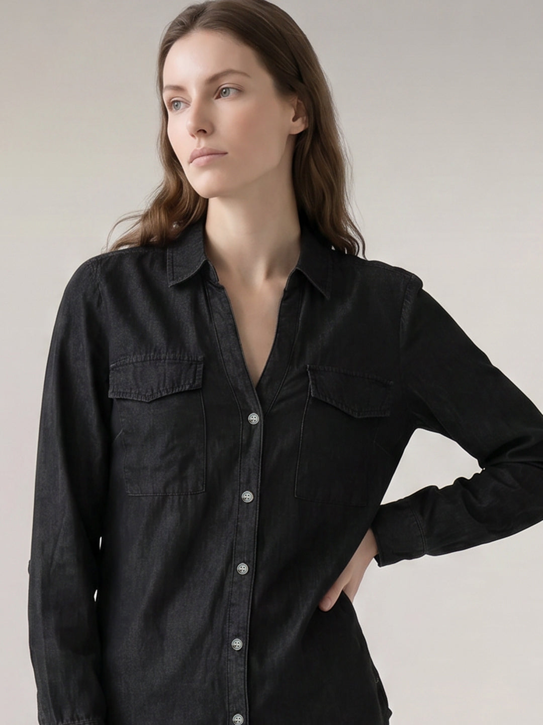 Black Denim Shirt