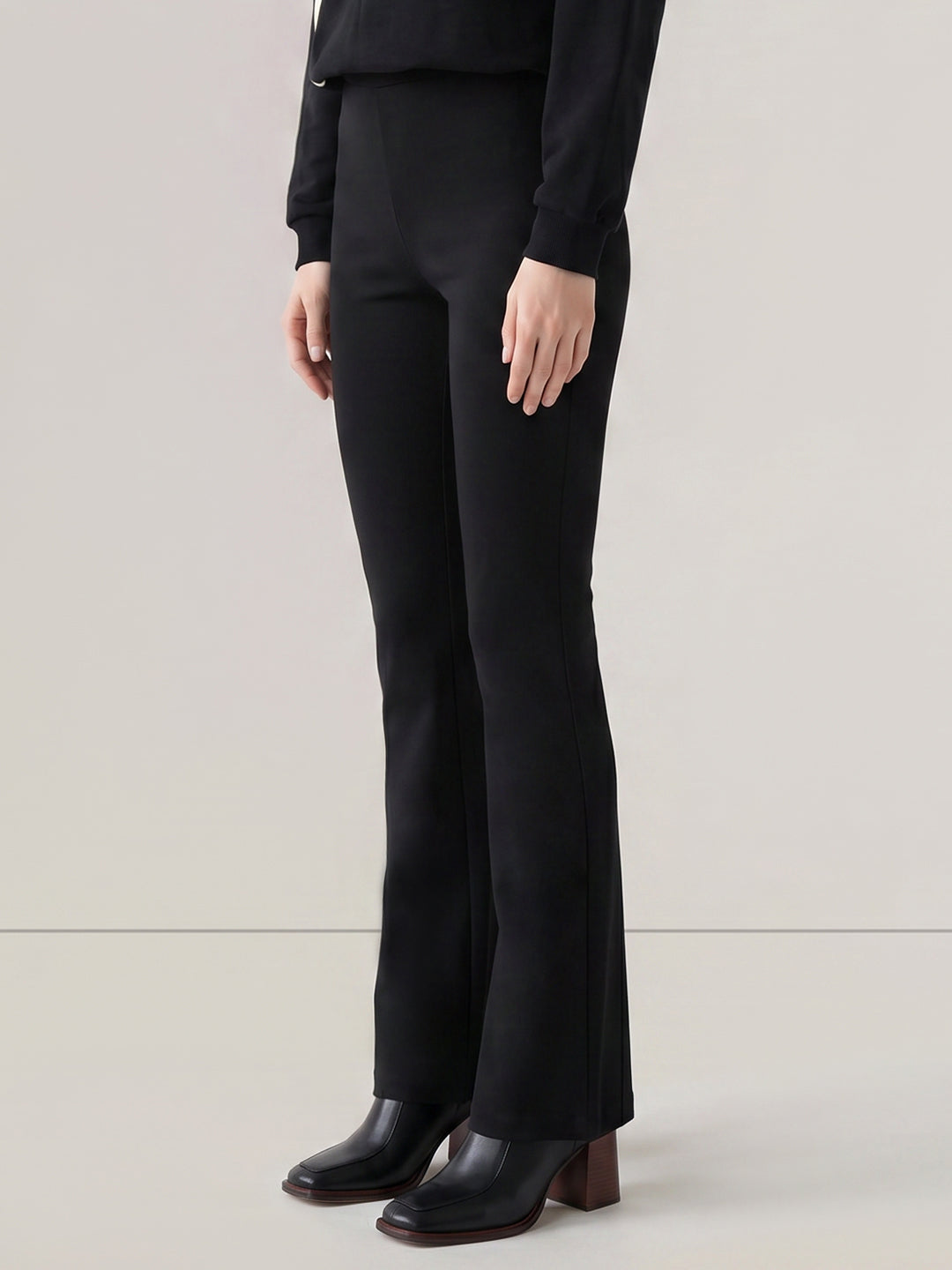Black Flared Jersey Pants