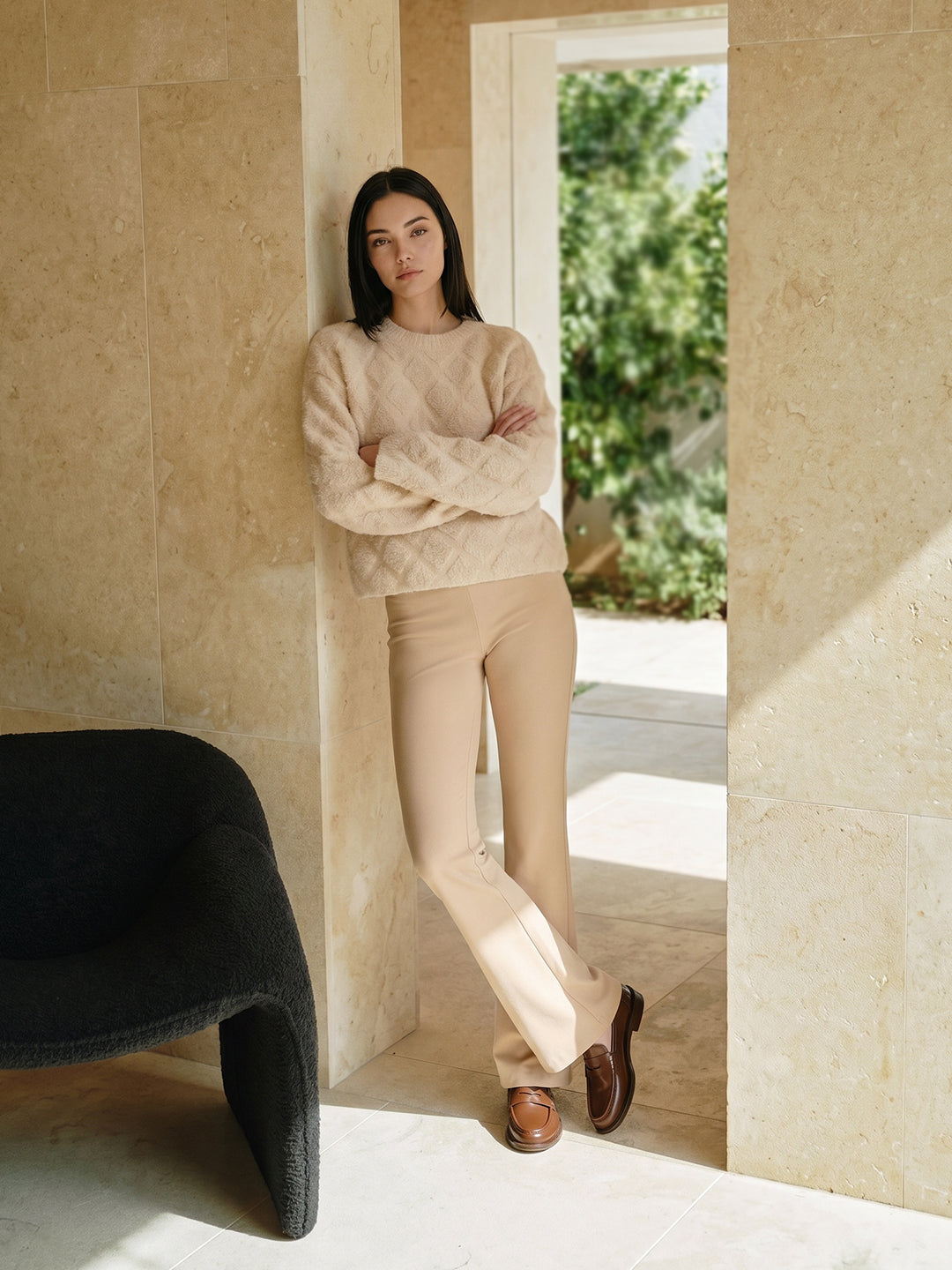 Flared Jersey Pants