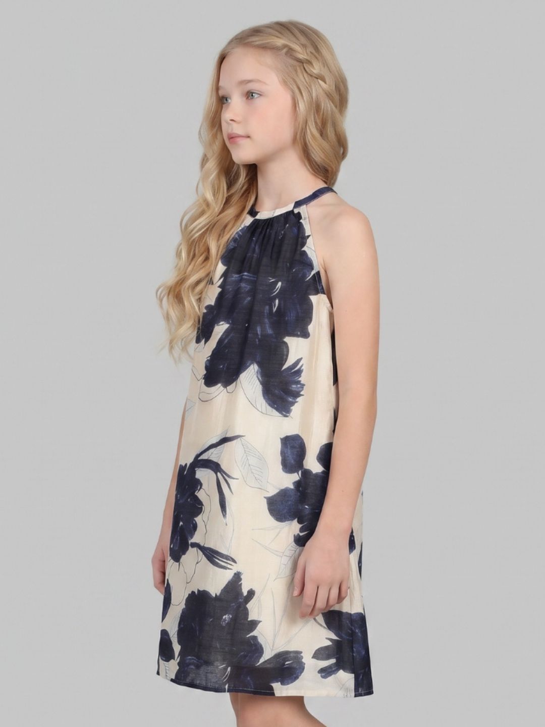 GIRLS Ecru Printed Dress