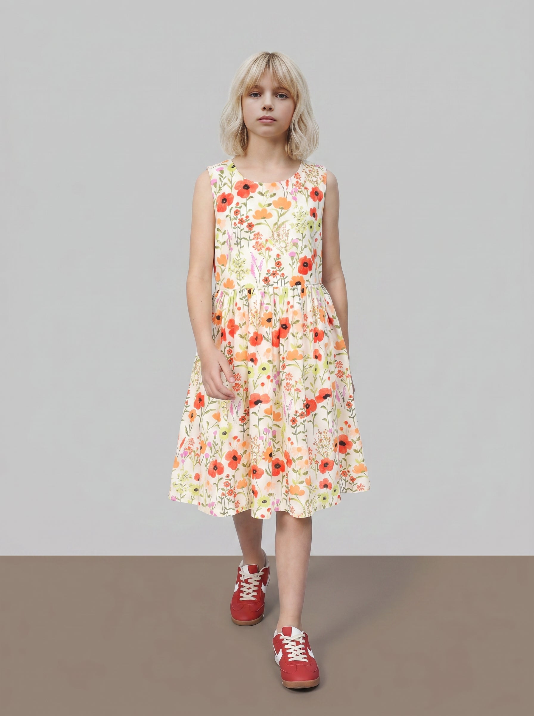 GIRLS Floral Sleeveless Dress