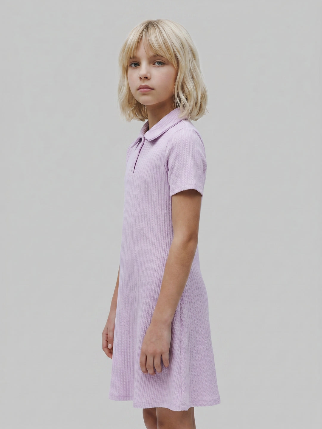 GIRLS Purple Knitted Shirt Dress