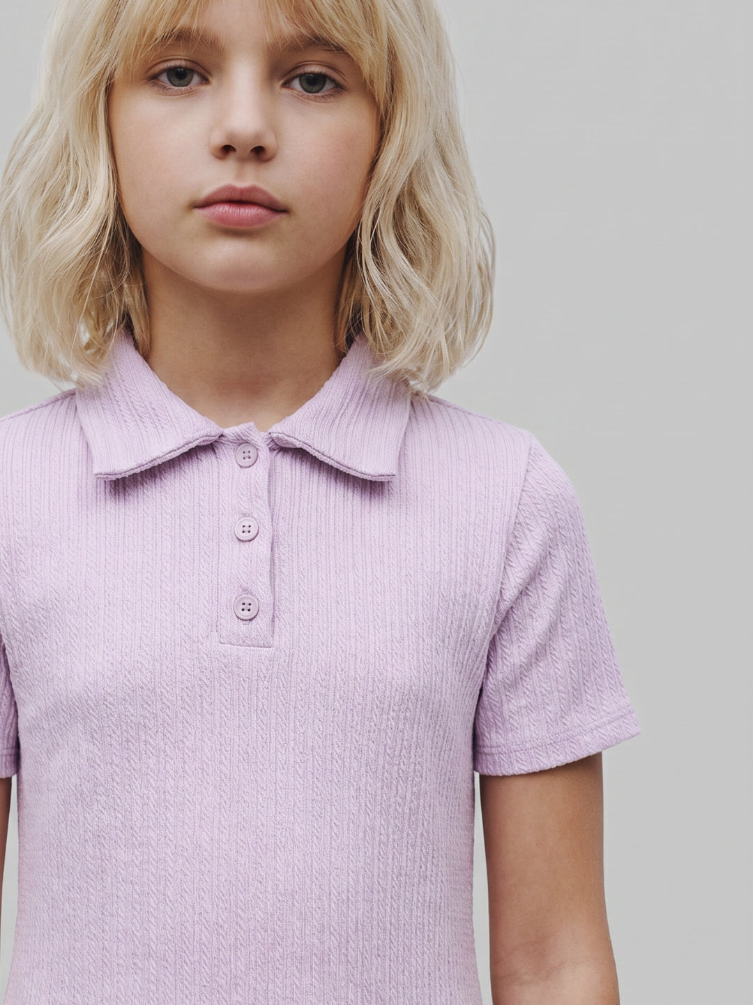 GIRLS Purple Knitted Shirt Dress