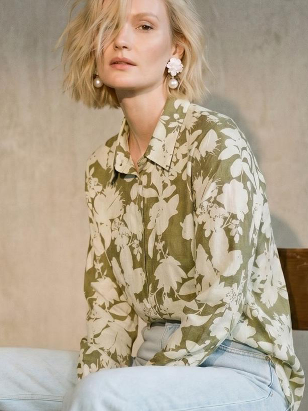 Pastel Green Printed Shirt