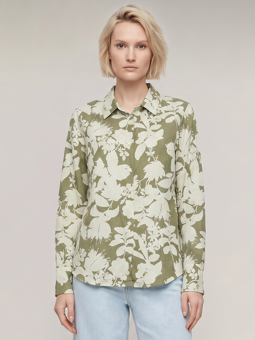 Pastel Green Printed Shirt