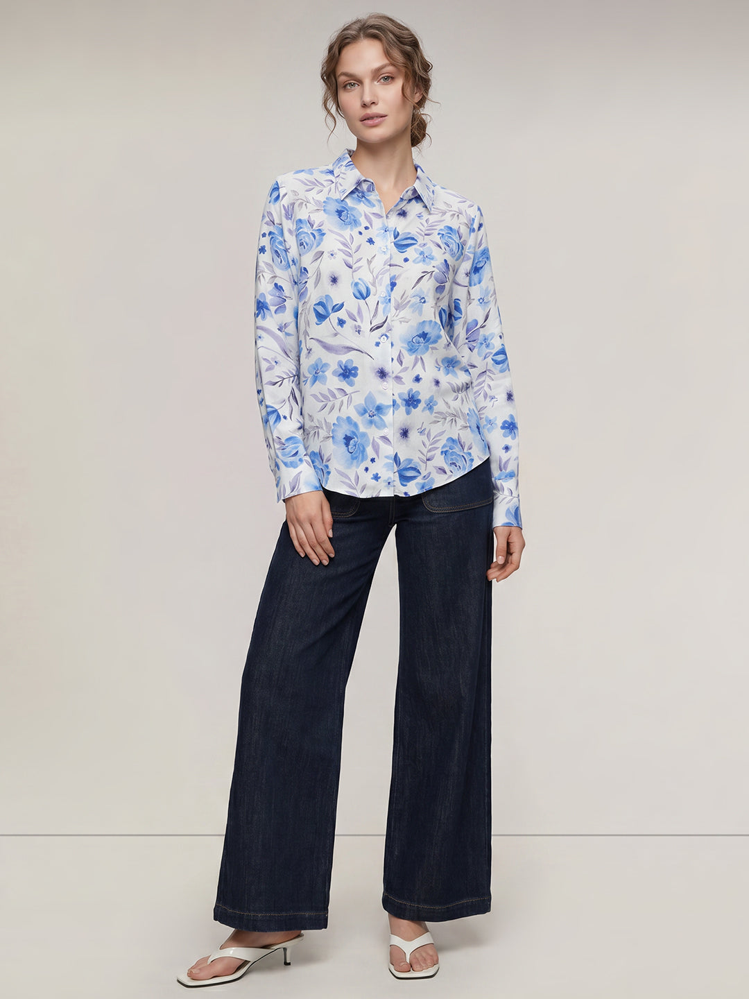 Light Blue Printed Shirt