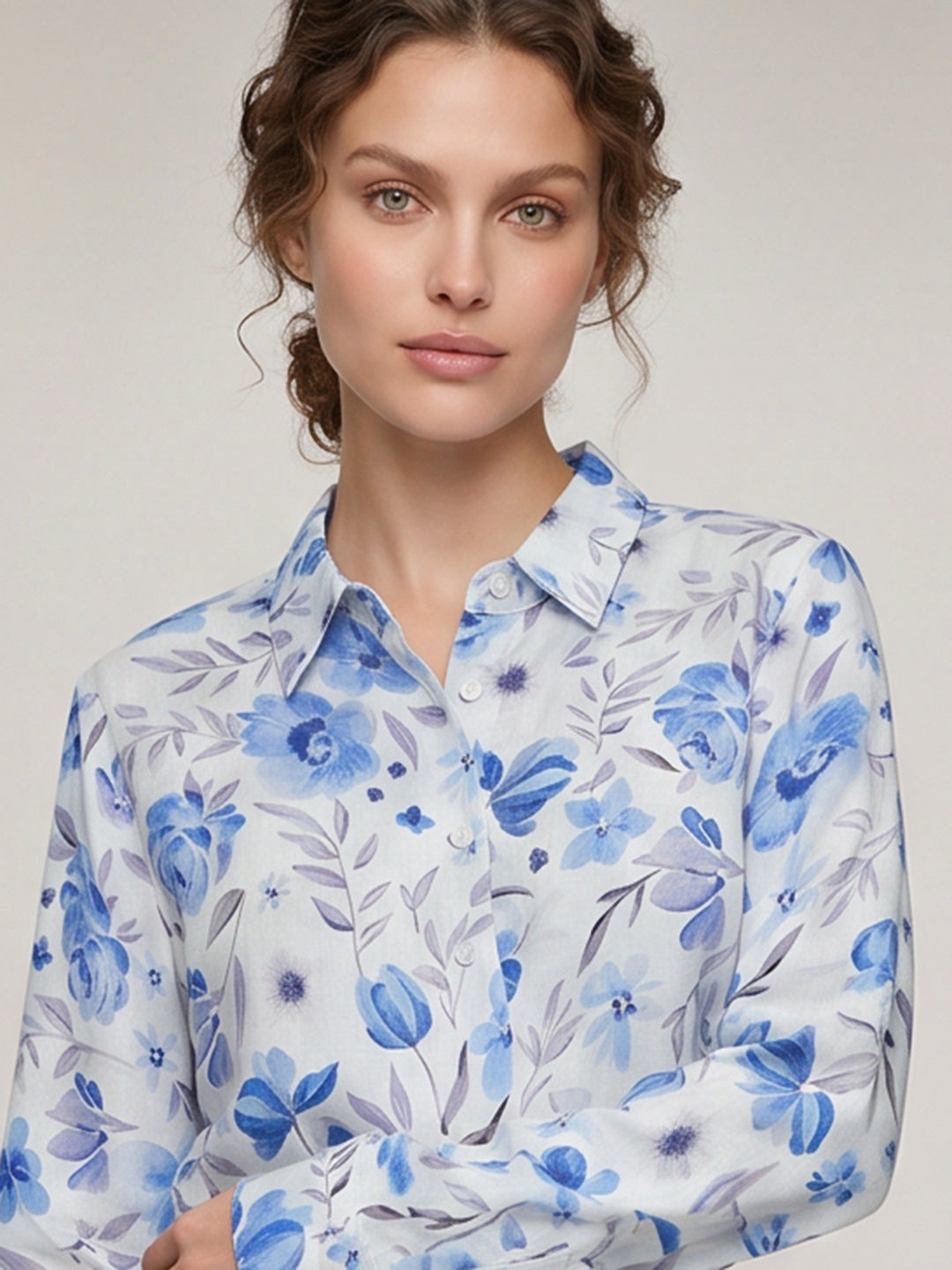 Light Blue Printed Shirt