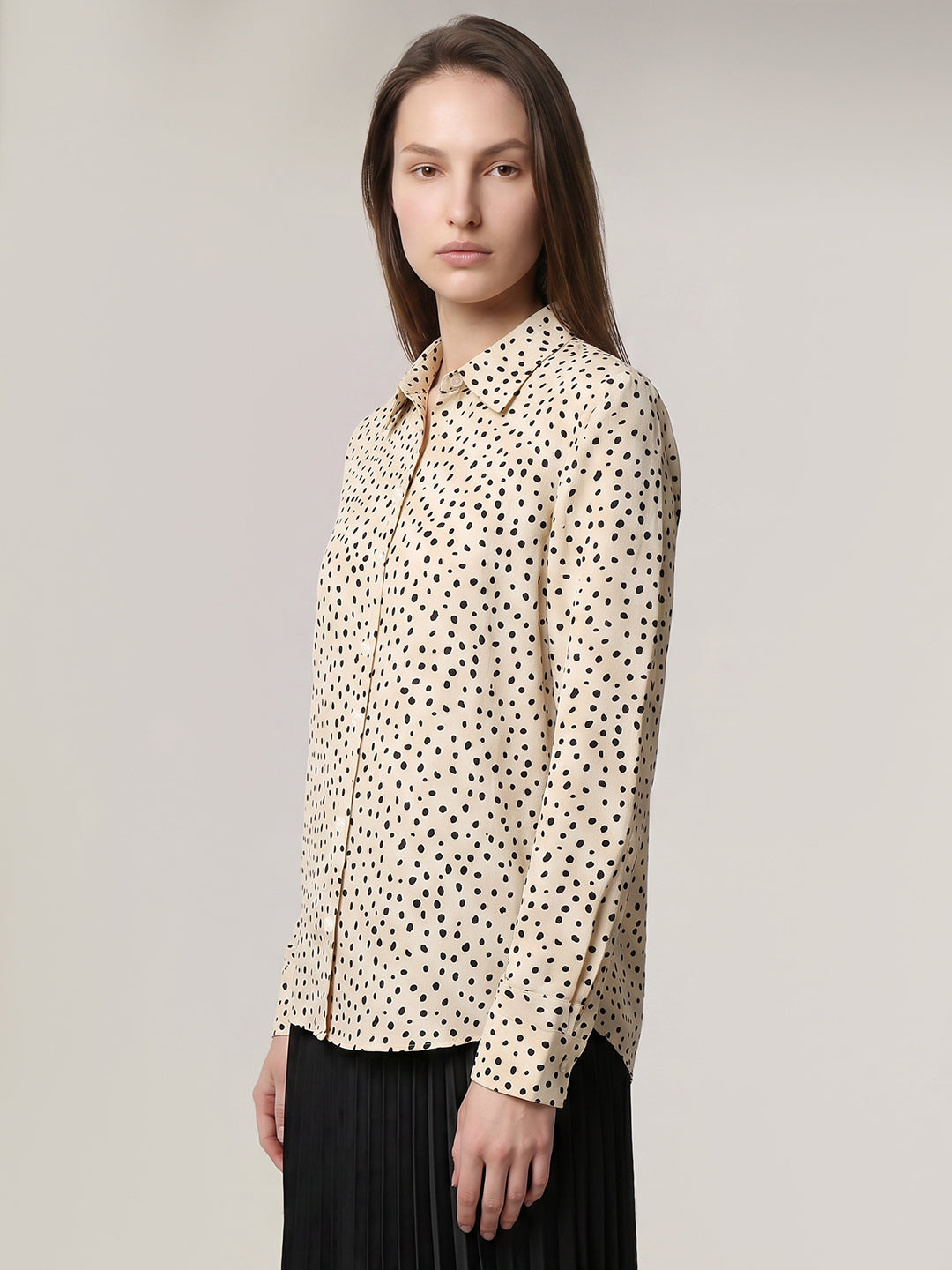 Beige Printed Shirt