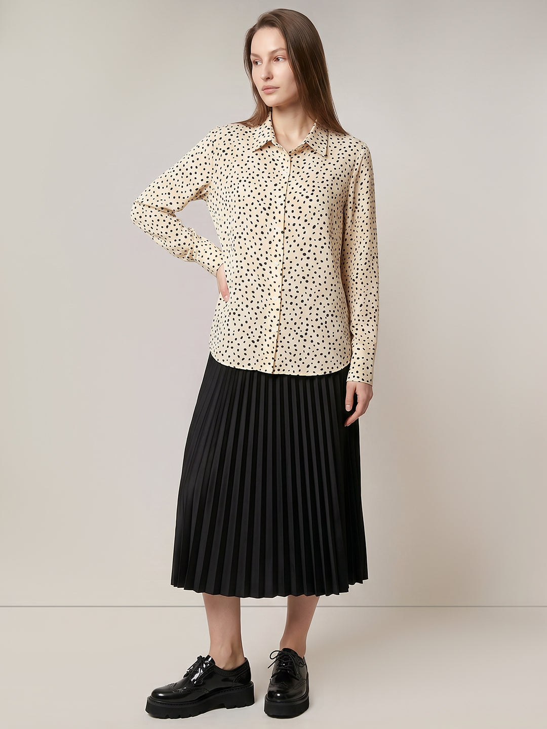Beige Printed Shirt