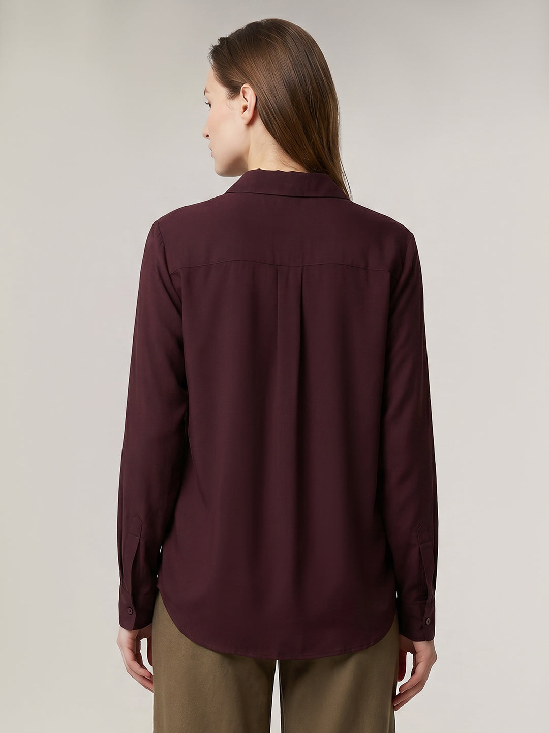 Dark Brown Linen Blend Shirt