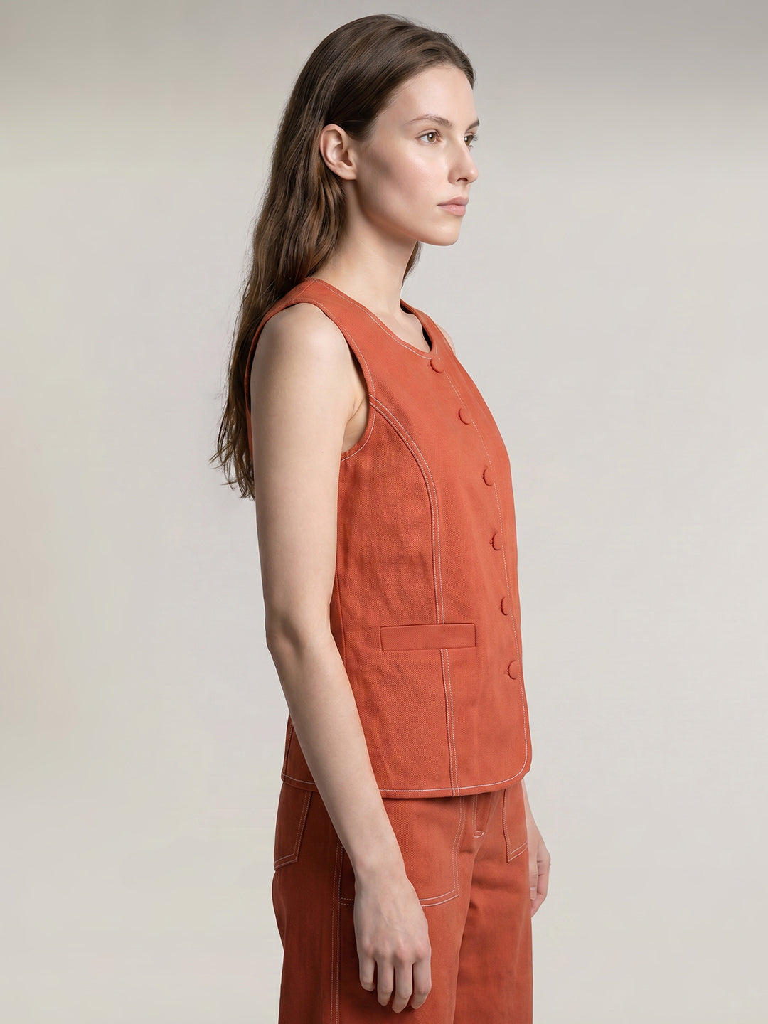 Brown Regular Fit Waistcoat