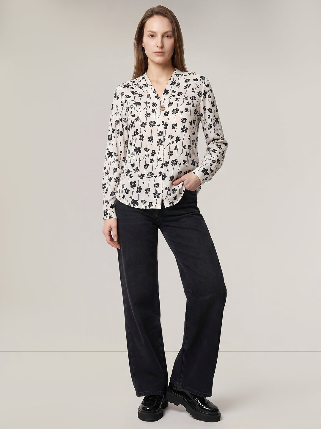 Ecru Floral Top
