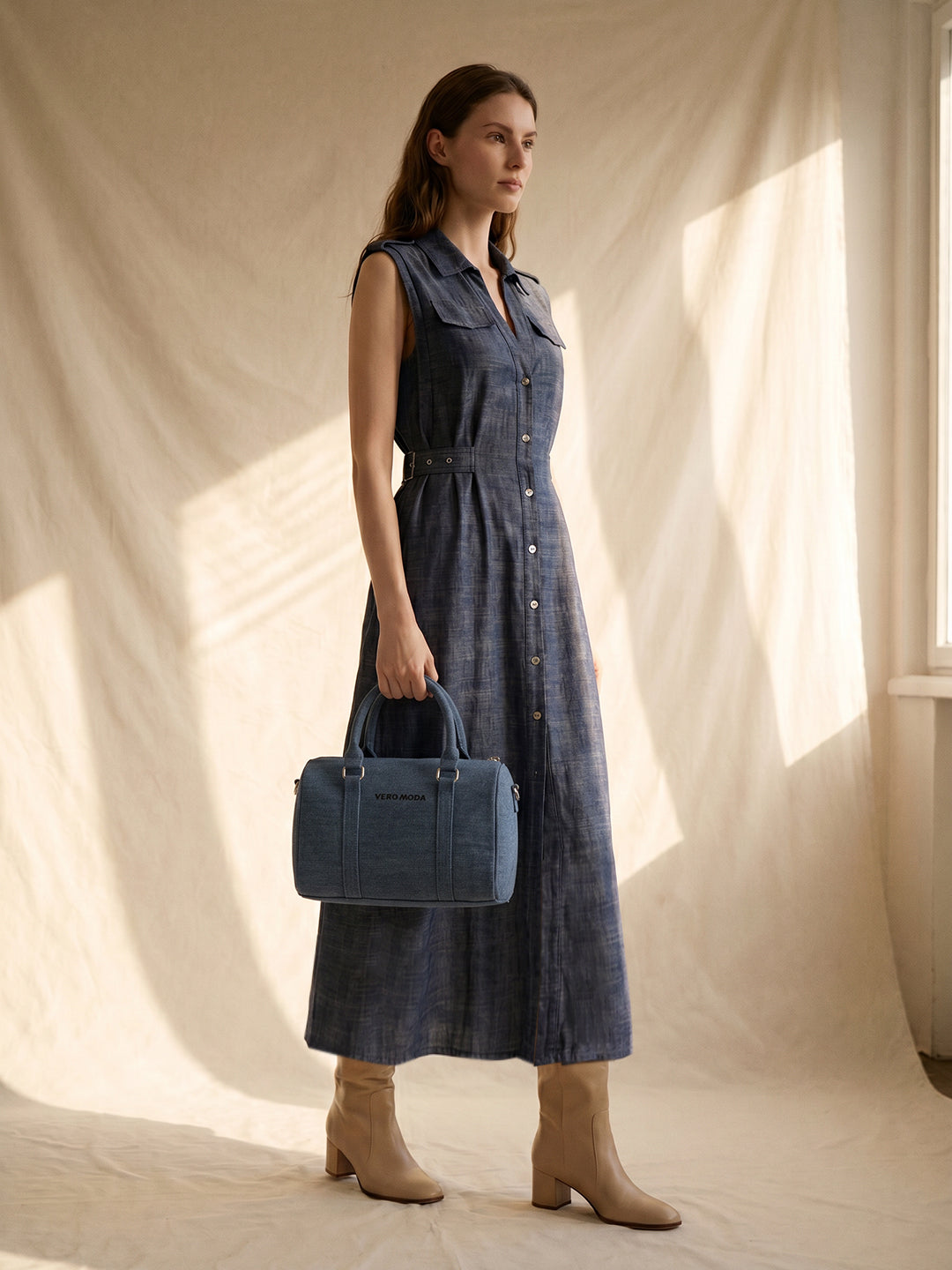 Dark Blue Denim Shirt Dress