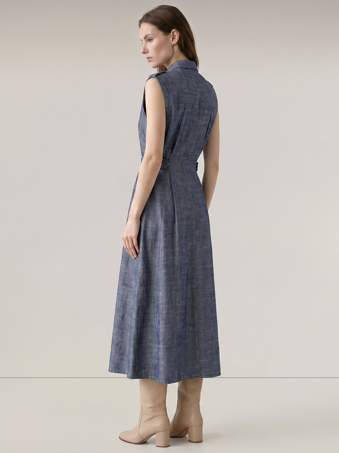 Dark Blue Denim Shirt Dress