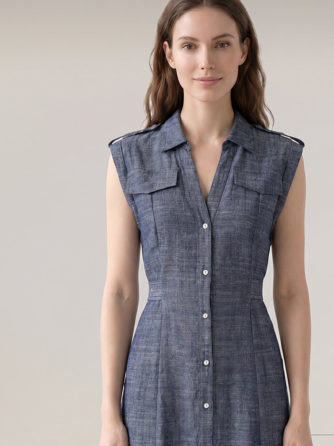 Dark Blue Denim Shirt Dress