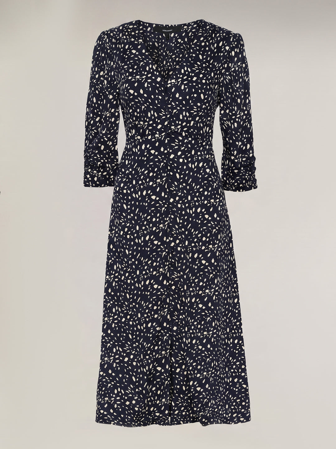 Dark Blue Printed Midi Dress