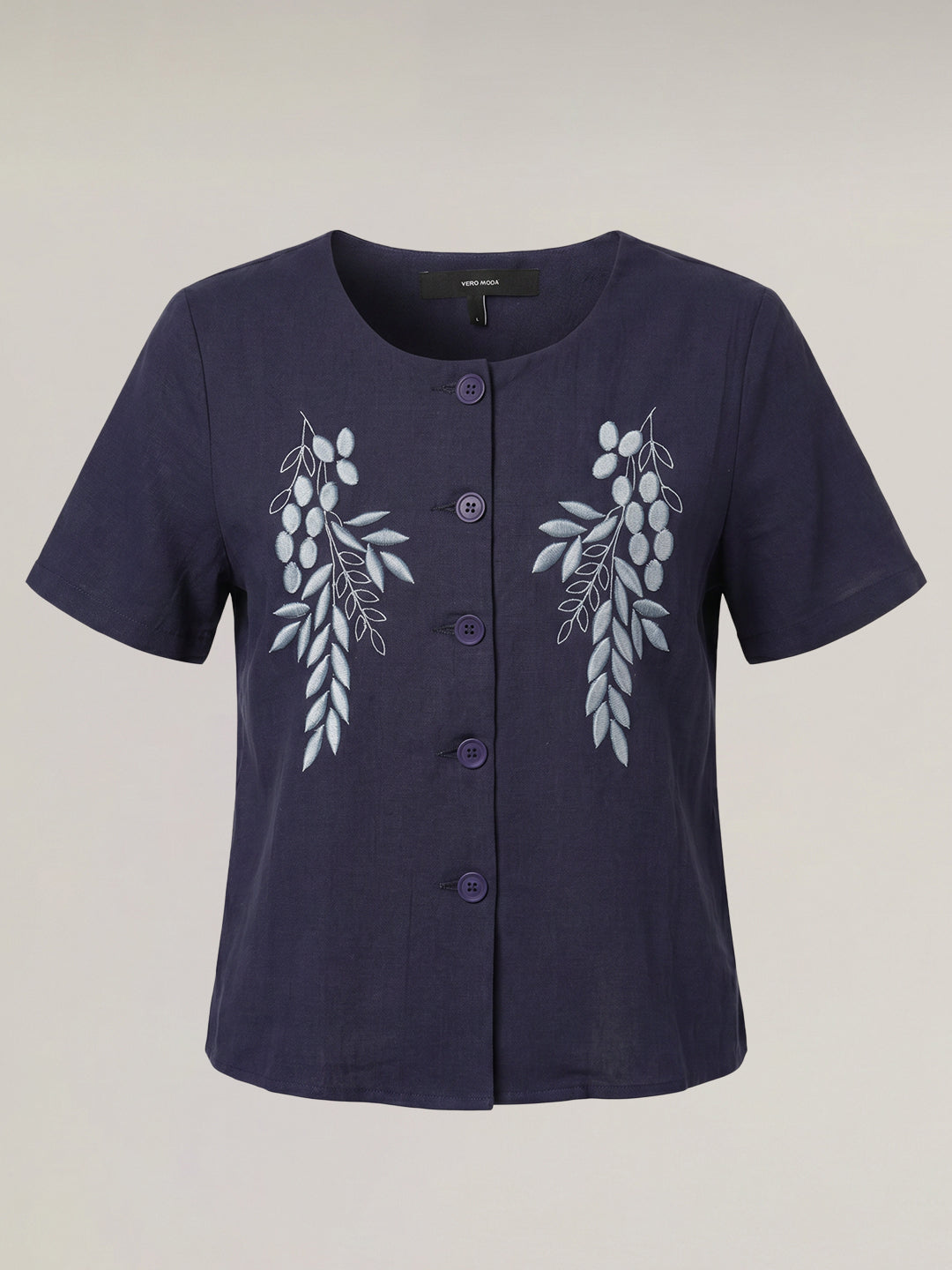 Dark Blue Printed Top