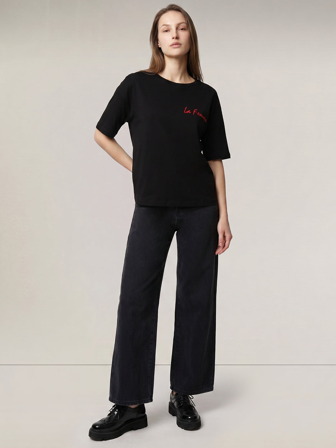 Black Back printed T-shirt