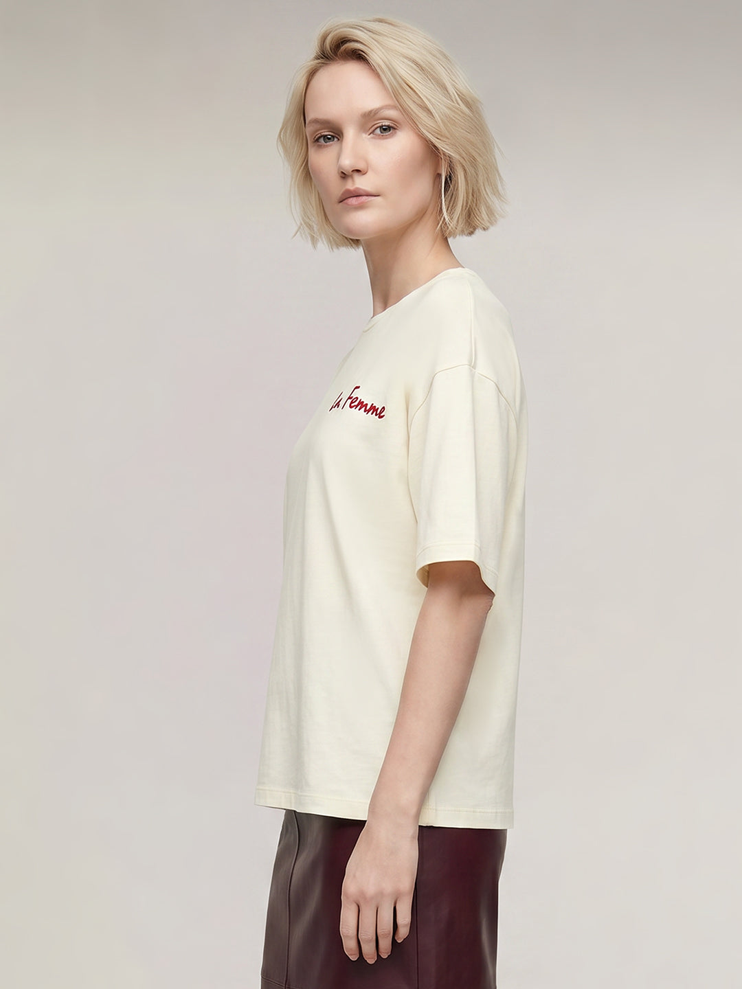 Ecru Back printed T-shirt