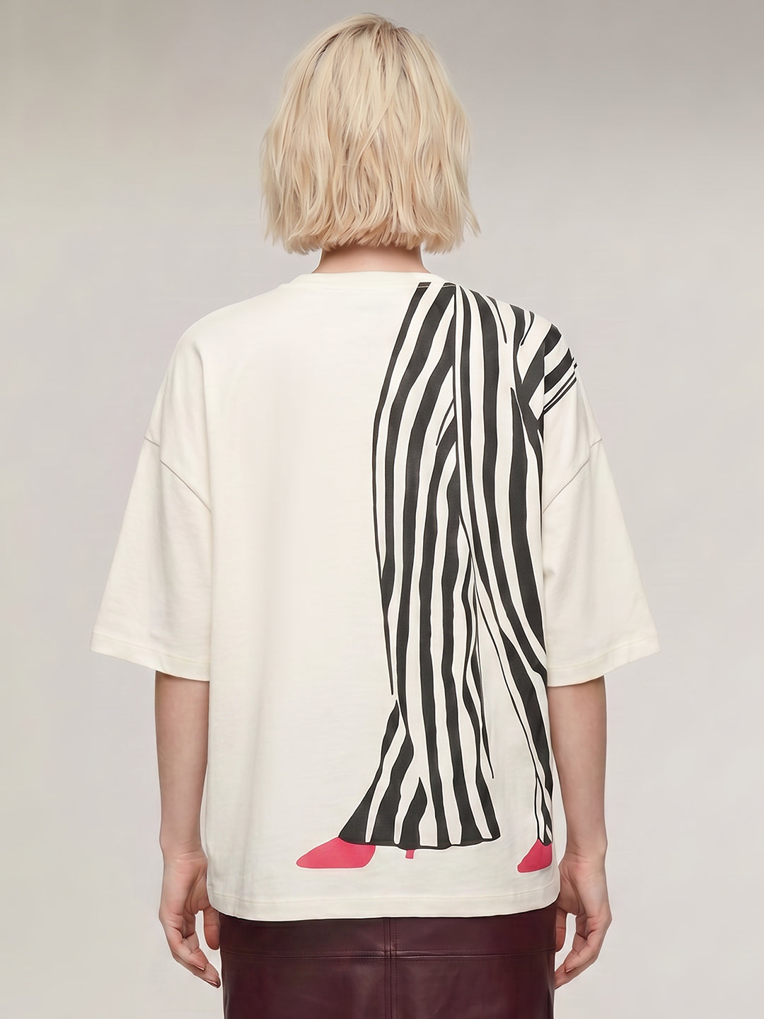 Ecru Back printed T-shirt