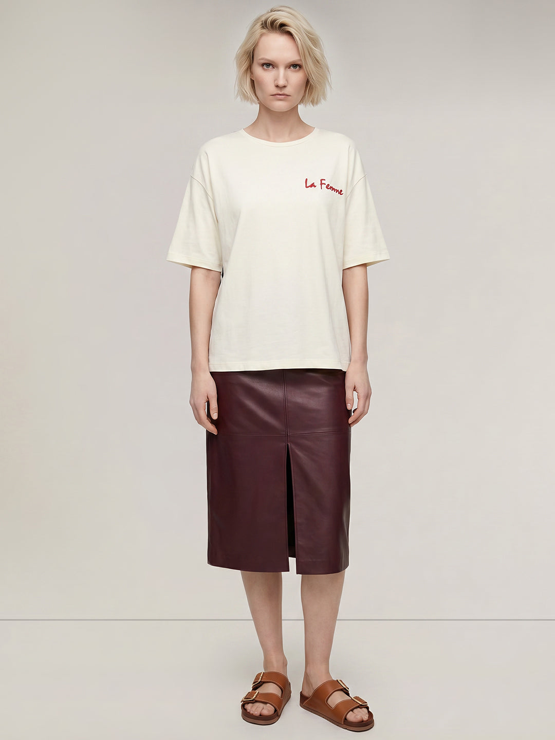 Ecru Back printed T-shirt