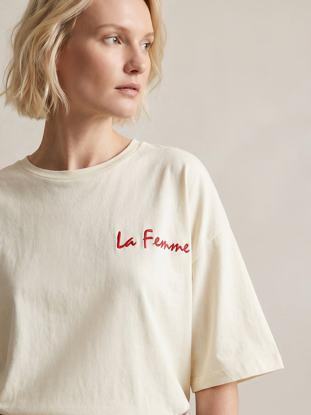 Ecru Back printed T-shirt