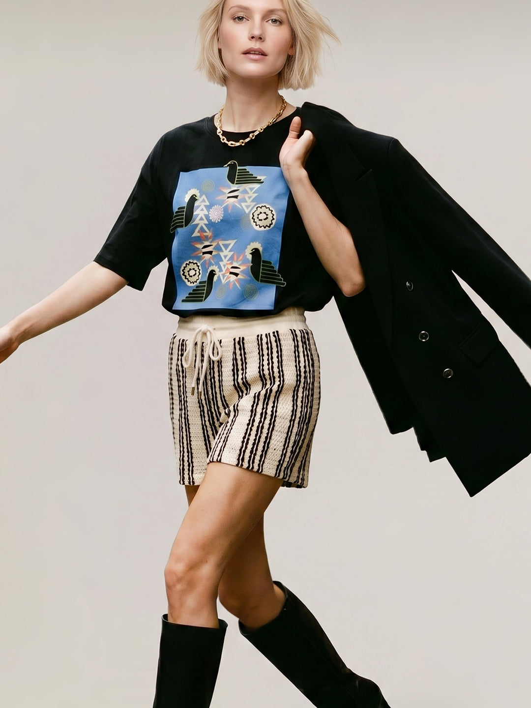 Black Printed T-Shirt