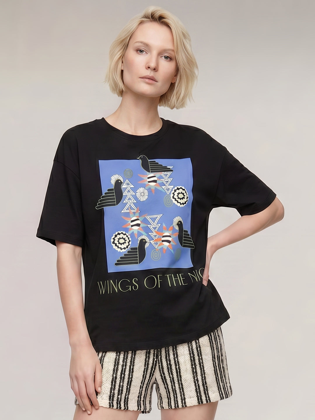 Black Printed T-Shirt
