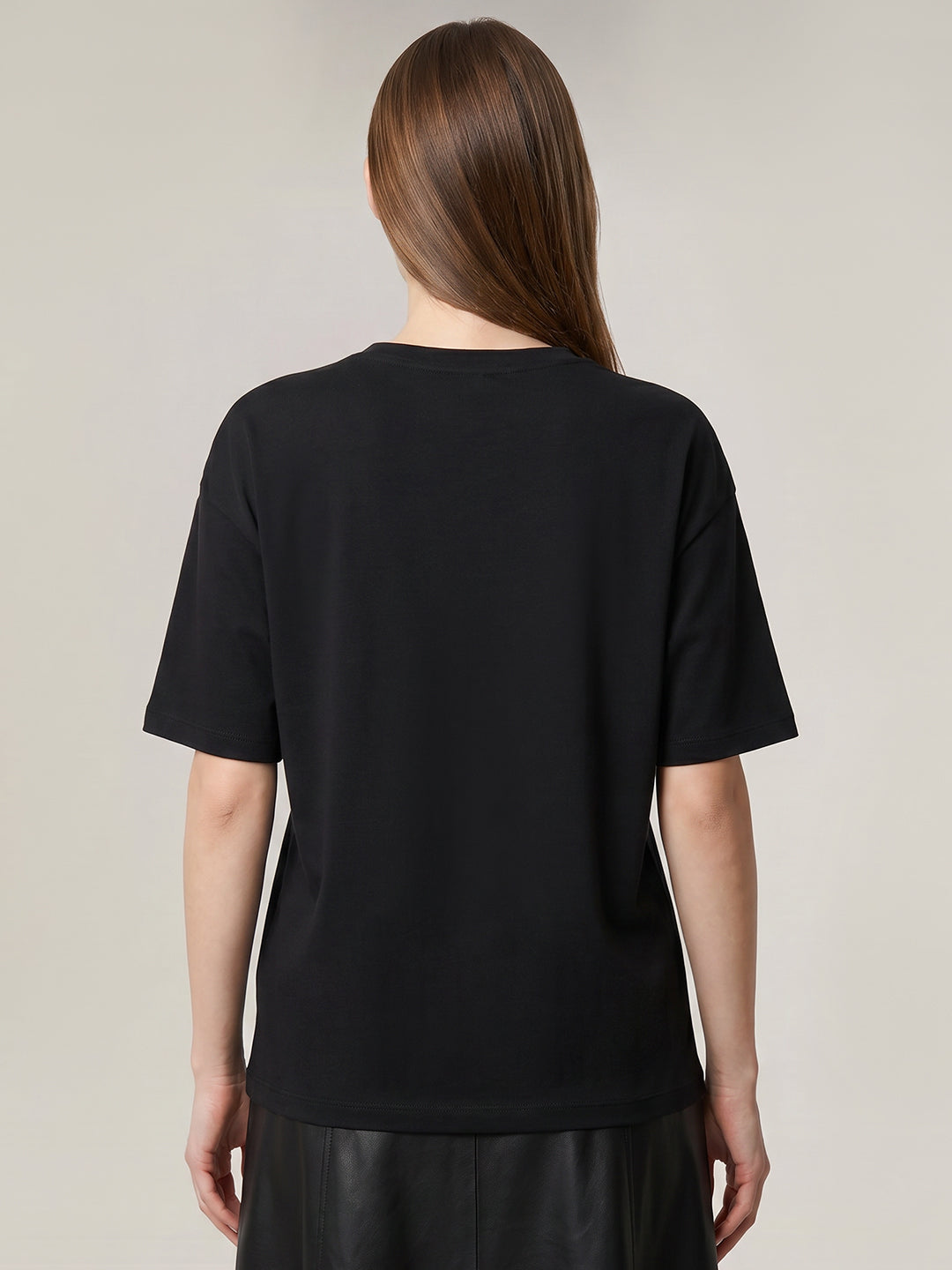 Black Floral Embroidered T-shirt