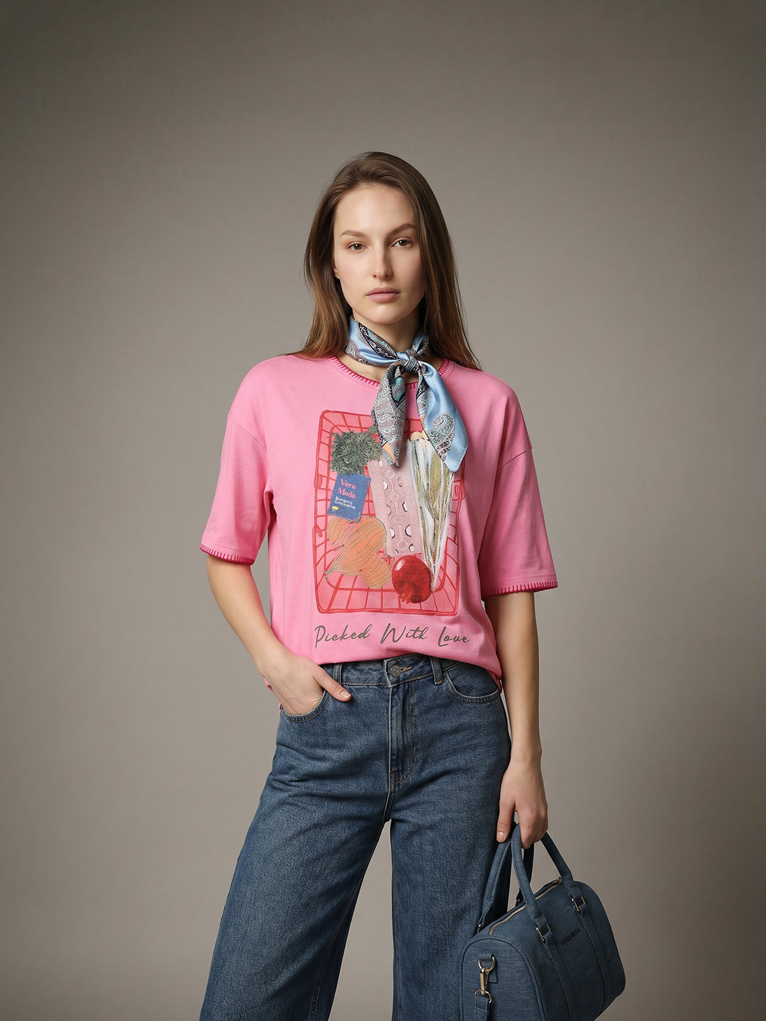 Pink Graphic Print Boxy Fit T-shirt