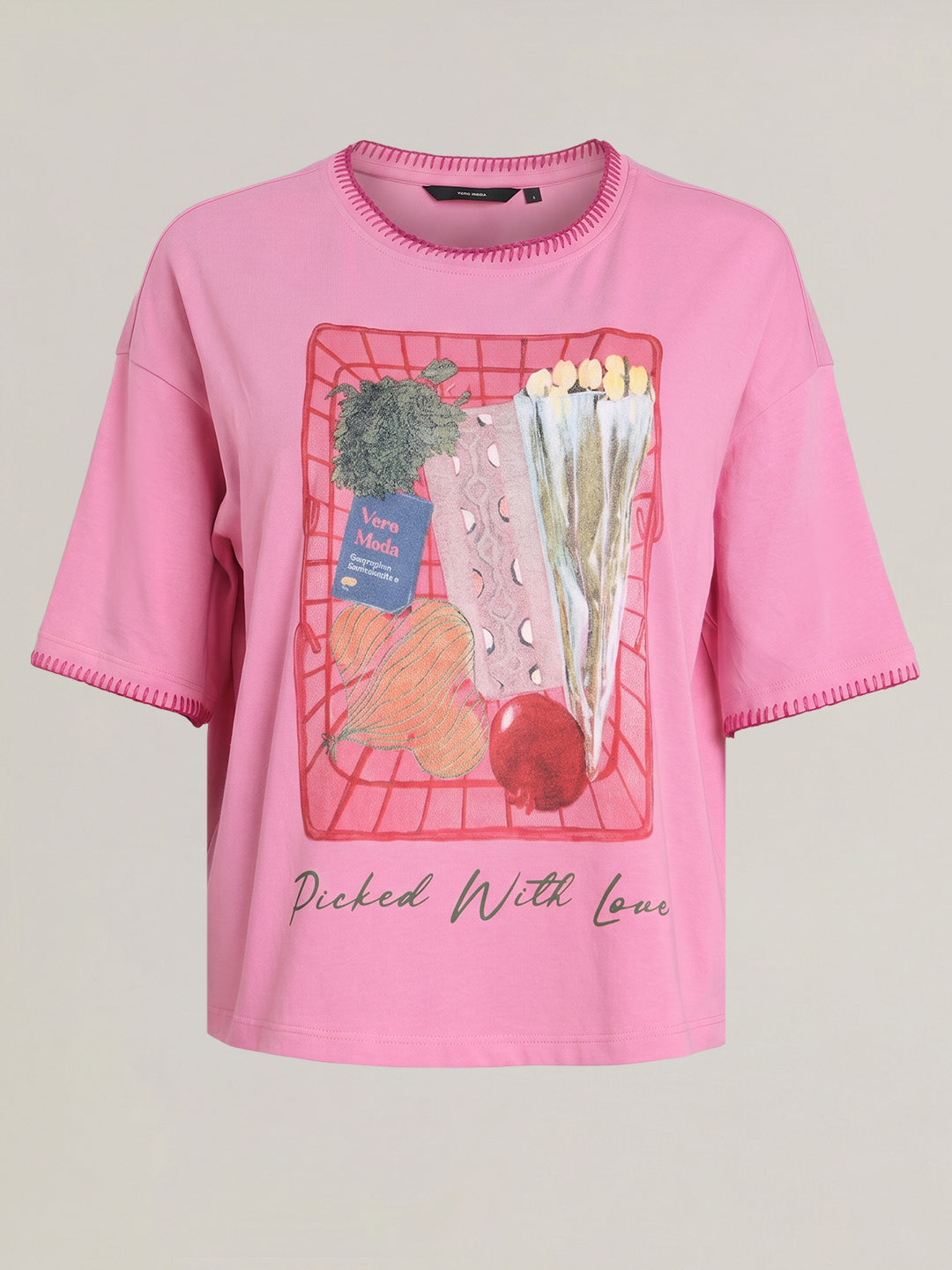 Pink Graphic Print Boxy Fit T-shirt