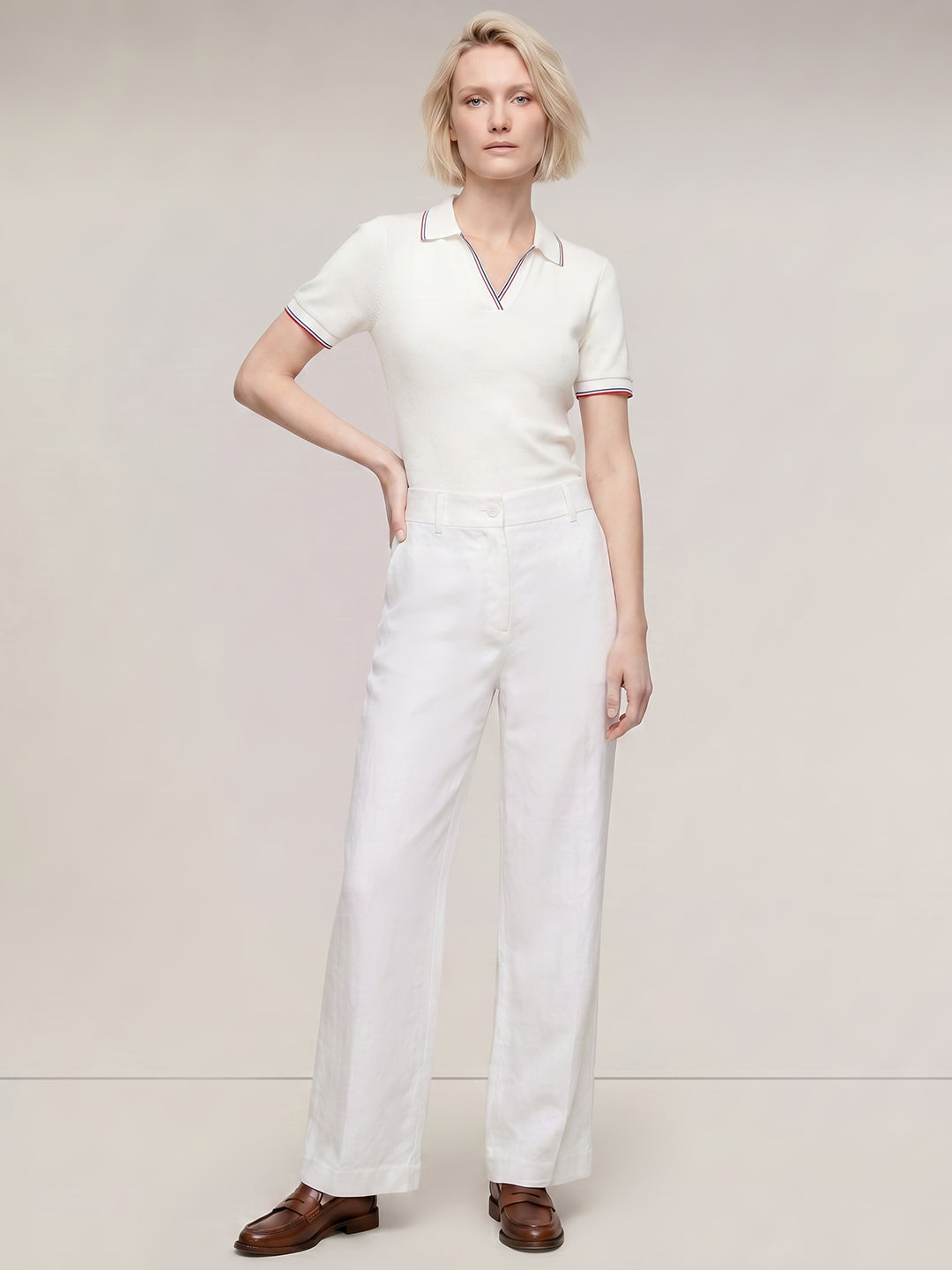 White Wide Leg Pants